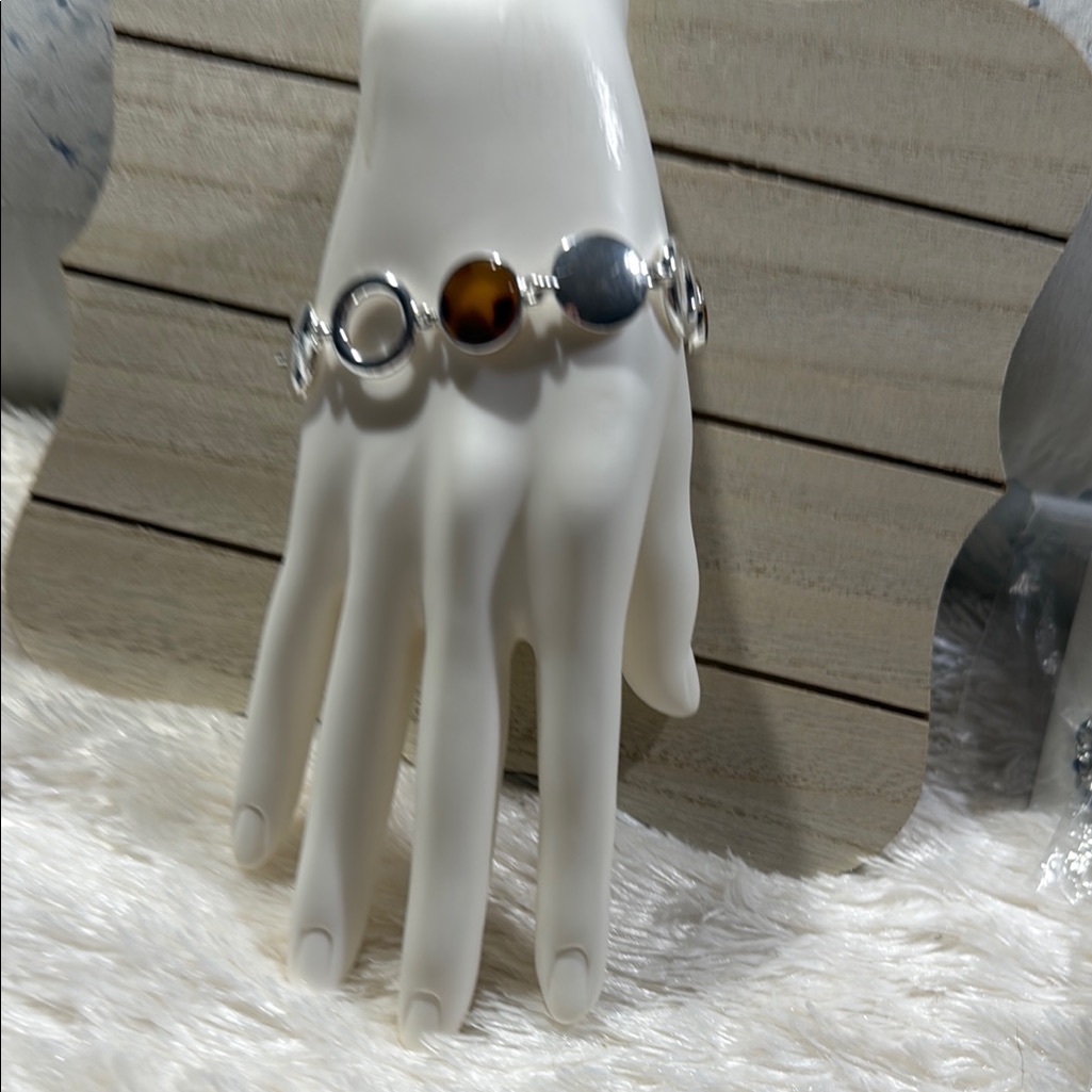 Chaps Silver And Brown Women's Bracelet